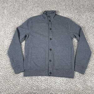 Banana Republic Cardigan Sweater Mens Medium Gray Button Front ZIp